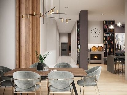 Фото № 1: Дизайн-проект пятикомнатной квартиры 281.69  м² стиль Модернизм для ЖК Русский Авангард