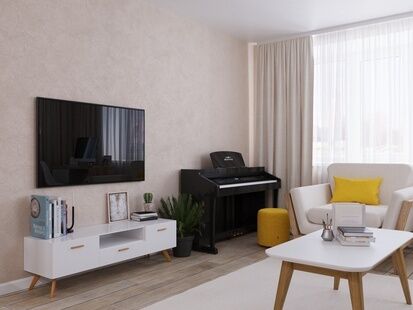 Фото № 3: Дизайн-проект трехкомнатной квартиры 49.6  м² Современный стиль для ЖК Московский