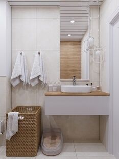 Фото № 4: Дизайн-проект трехкомнатной квартиры 49.6  м² Современный стиль для ЖК Московский