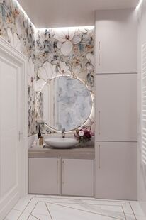 Фото № 5: Дизайн-проект трехкомнатной квартиры 64.24  м² Стиль Современная классика для ЖК Лесопарковый