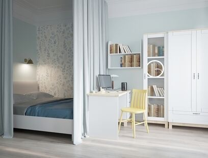 Фото № 2: Дизайн-проект двухкомнатной квартиры 55.9  м² Скандинавский стиль для ЖК Московский