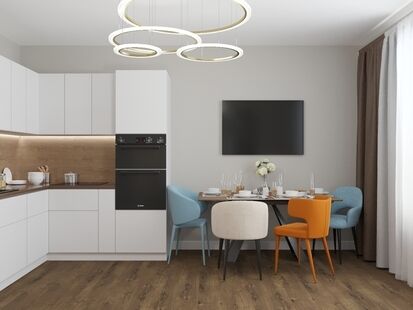 Фото № 1: Дизайн-проект трехкомнатной квартиры 64.2  м² стиль Модернизм для ЖК Левел Амурская