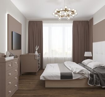 Фото № 3: Дизайн-проект трехкомнатной квартиры 64.2  м² стиль Модернизм для ЖК Левел Амурская