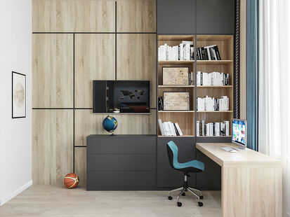 Фото № 3: Дизайн-проект четырехкомнатной квартиры 101.35  м² Современный стиль для ЖК Сердце столицы