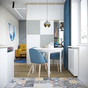 Фото № 2: Дизайн-проект двухкомнатной квартиры 62.6  м² Скандинавский стиль для ЖК Мир Митино