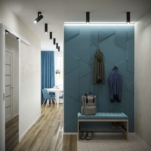 Фото № 6: Дизайн-проект двухкомнатной квартиры 62.6  м² Скандинавский стиль для ЖК Мир Митино