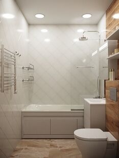 Фото № 6: Дизайн-проект двухкомнатной квартиры 61.72  м² Стиль Модернизм для ЖК Саларьево Парк