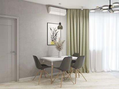 Фото № 5: Дизайн-проект однокомнатной квартиры 46.7  м² Стиль Контемпорари для ЖК Центр+