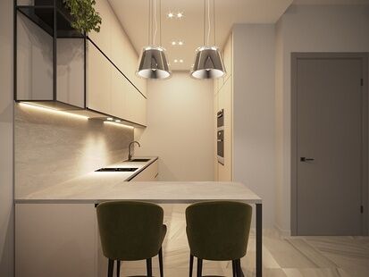 Фото № 4: Дизайн-проект двухкомнатной квартиры 54.0  м² Стиль Минимализм для ЖК Силвер