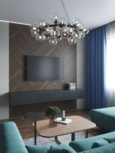 Фото № 3: Дизайн-проект двухкомнатной квартиры 71.0  м² стиль Модернизм для ЖК Изумрудный