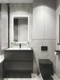 Фото № 2: Дизайн-проект двухкомнатной квартиры 71.0  м² стиль Модернизм для ЖК Изумрудный