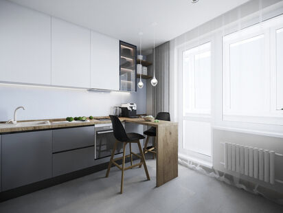 Фото № 2: Дизайн-проект однокомнатной квартиры 36.46  м² Скандинавский стиль для ЖК Eco City