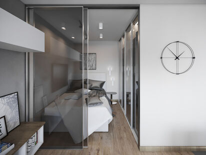 Фото № 3: Дизайн-проект однокомнатной квартиры 36.46  м² Скандинавский стиль для ЖК Eco City