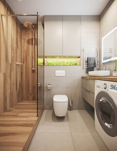 Фото № 4: Дизайн-проект однокомнатной квартиры 36.46  м² Скандинавский стиль для ЖК Eco City