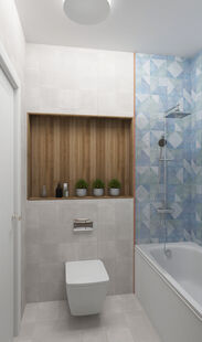 Фото № 2: Дизайн-проект трехкомнатной квартиры 86.46  м² Стиль Контемпорари для ЖК в г. Королев