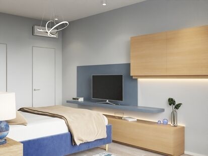 Фото № 3: Дизайн-проект четырехкомнатной квартиры 89.41  м² стиль Модернизм для ЖК Лефортово Парк