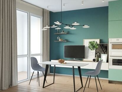 Фото № 6: Дизайн-проект четырехкомнатной квартиры 89.41  м² стиль Модернизм для ЖК Лефортово Парк