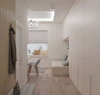 Фото № 3: Дизайн-проект квартиры-студии 28.17  м² Современный стиль для ЖК Символ