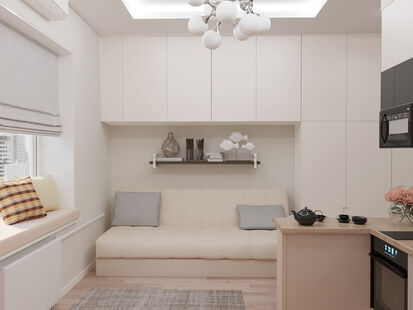 Фото № 6: Дизайн-проект квартиры-студии 28.17  м² Современный стиль для ЖК Символ