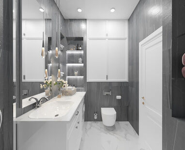 Фото № 5: Дизайн-проект квартиры-студии 28.17  м² Современный стиль для ЖК Символ