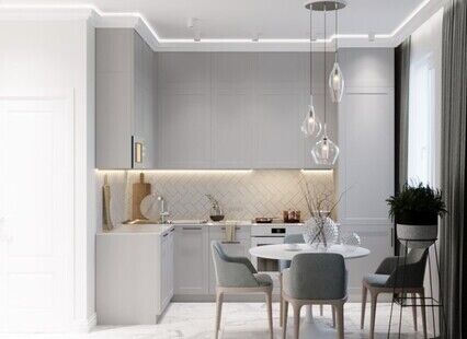 Фото № 5: Дизайн-проект двухкомнатной квартиры 50.32  м² Стиль Контемпорари для ЖК Московский