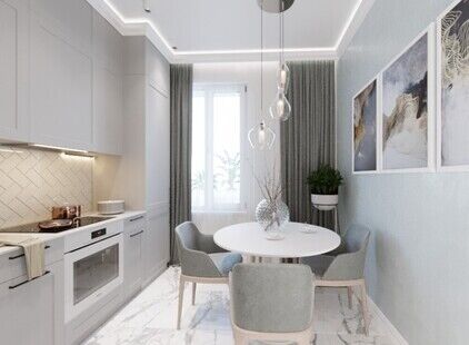 Фото № 6: Дизайн-проект двухкомнатной квартиры 50.32  м² Стиль Контемпорари для ЖК Московский