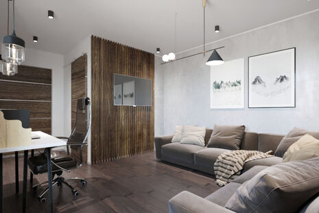 Фото № 6: Дизайн-проект трехкомнатной квартиры 77.11  м² стиль Модернизм для ЖК Московский