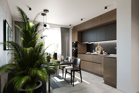 Фото № 4: Дизайн-проект трехкомнатной квартиры 77.11  м² стиль Модернизм для ЖК Московский