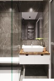 Фото № 2: Дизайн-проект трехкомнатной квартиры 77.11  м² стиль Модернизм для ЖК Московский