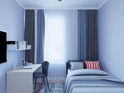 Фото № 6: Дизайн-проект трехкомнатной квартиры 63.73  м² стиль Модернизм для ЖК Московский