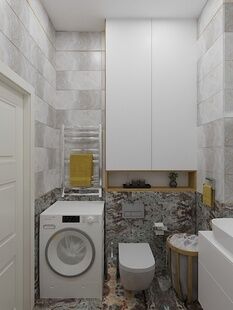 Фото № 3: Дизайн-проект трехкомнатной квартиры 63.73  м² стиль Модернизм для ЖК Московский