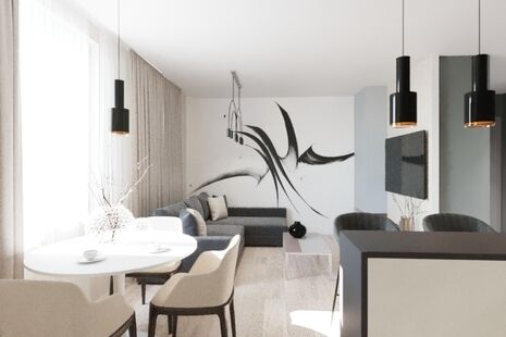 Фото № 3: Дизайн-проект трехкомнатной квартиры 67.9  м² Современный стиль для ЖК Новокрасково