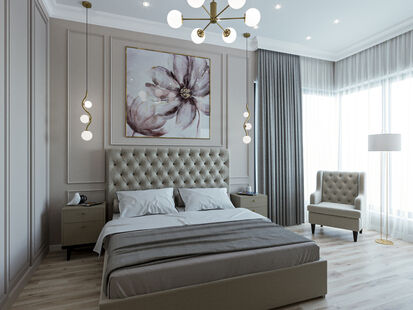 Фото № 6: Дизайн-проект трехкомнатной квартиры 118.1  м² Стиль Современная классика для ЖК Парк Рублево