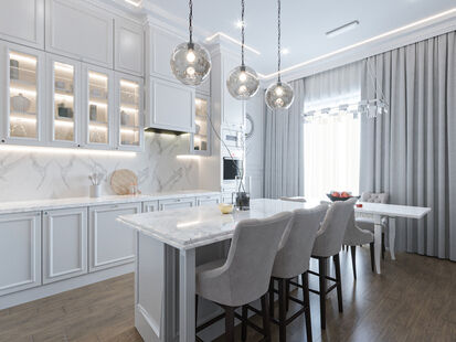 Фото № 5: Дизайн-проект трехкомнатной квартиры 118.1  м² Стиль Современная классика для ЖК Парк Рублево