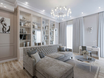 Фото № 4: Дизайн-проект трехкомнатной квартиры 118.1  м² Стиль Современная классика для ЖК Парк Рублево