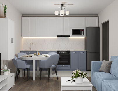 Фото № 5: Дизайн-проект кухни-гостиной 20.6  м² Современный стиль для ЖК Саларьево Парк