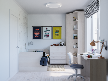 Фото № 2: Дизайн-проект четырехкомнатной квартиры 84.98  м² Скандинавский стиль для ЖК Московский