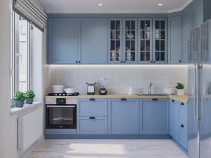 Фото № 4: Дизайн-проект четырехкомнатной квартиры 84.98  м² Скандинавский стиль для ЖК Московский