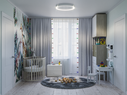 Фото № 6: Дизайн-проект четырехкомнатной квартиры 84.98  м² Скандинавский стиль для ЖК Московский