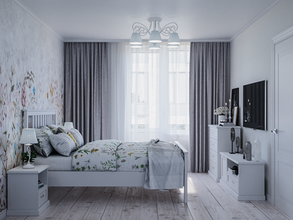 Фото № 3: Дизайн-проект четырехкомнатной квартиры 84.98  м² Скандинавский стиль для ЖК Московский