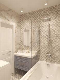 Фото № 3: Дизайн-проект двухкомнатной квартиры 60.29  м² Стиль Контемпорари для ЖК Московский