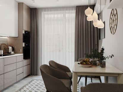 Фото № 5: Дизайн-проект трехкомнатной квартиры 91.16  м² Стиль Современная классика для ЖК Летний Сад