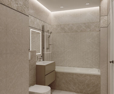 Фото № 4: Дизайн-проект трехкомнатной квартиры 91.16  м² Стиль Современная классика для ЖК Летний Сад