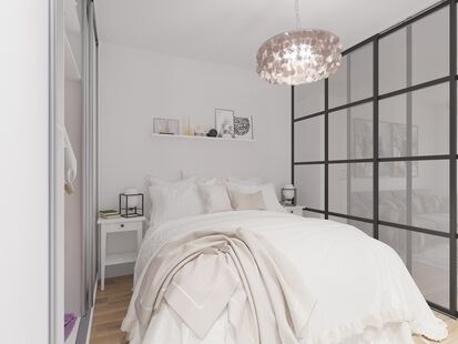 Фото № 4: Дизайн-проект однокомнатной квартиры 40.61  м² Скандинавский стиль для ЖК Московский