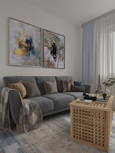 Фото № 1: Дизайн-проект однокомнатной квартиры 40.61  м² Скандинавский стиль для ЖК Московский