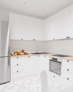 Фото № 5: Дизайн-проект однокомнатной квартиры 40.61  м² Скандинавский стиль для ЖК Московский