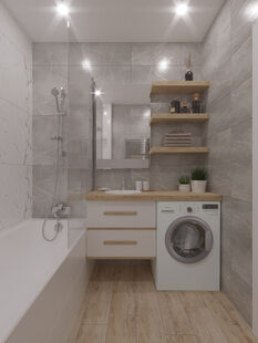 Фото № 2: Дизайн-проект двухкомнатной квартиры 62.79  м² Стиль Контемпорари для ЖК Новые Островцы