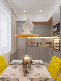 Фото № 5: Дизайн-проект двухкомнатной квартиры 62.79  м² Стиль Контемпорари для ЖК Новые Островцы