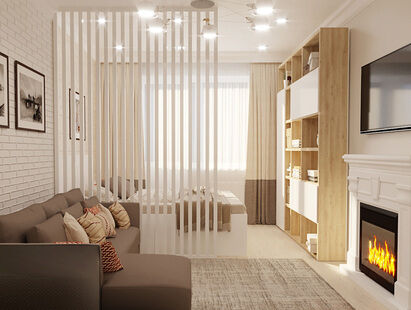 Фото № 4: Дизайн-проект двухкомнатной квартиры 62.79  м² Стиль Контемпорари для ЖК Новые Островцы