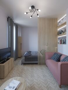 Фото № 1: Дизайн-проект однокомнатной квартиры 31.83  м² Стиль Современный для ЖК Московский